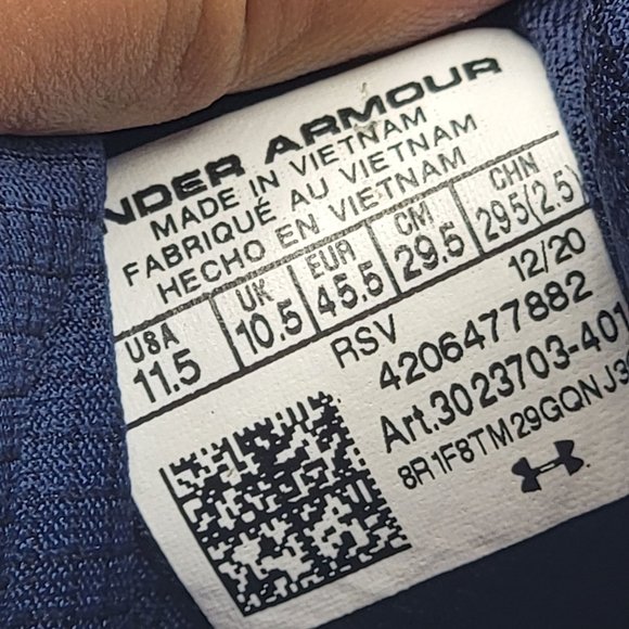 Under Armour Charged Mens 11.5 Blue Shoes Commit TR 3 Training Shoes 3023703-401 - Picture 9 of 12